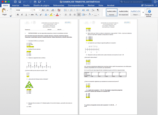 Exámenes 1er trimestre 1er Grado de Secundaria
