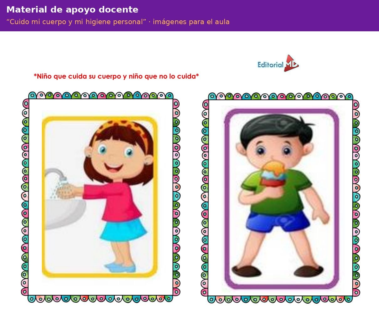 Planeación de Higiene Personal para Preescolar: Cuido mi Cuerpo 6 Material de apoyo docente de la planeación Cuido mi cuerpo y mi higiene personal para preescolar