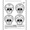 Planeación Noviembre de Preescolar Ciclo 2024-2025 NEM 7 Esta actividad es ideal para la Planeación Noviembre de Preescolar Ciclo 2024-2025 NEM, y presenta cuatro ilustraciones de calaveras delineadas que muestran diferentes expresiones faciales dentro de un borde decorativo. En la parte superior de la ilustración se lee