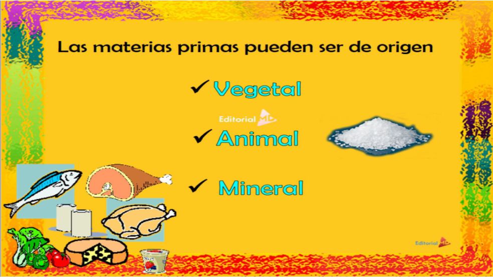 tipos de materias primas