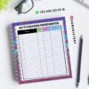 Agenda docente primaria 2025-2026 letras 14 Un cuaderno de espiral con una página de planificación de