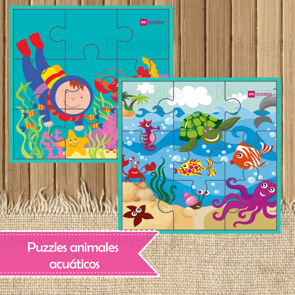 puzzles animales acuaticos