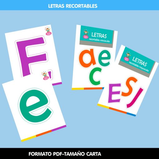 Juego de Abecedario, Letras Recortables Mayúsculas-Minusculas