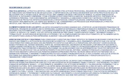 Imagen de un denso texto en español que analiza diversos lineamientos profesionales y éticos relacionados con "la práctica artística", tocando el profesionalismo, la creatividad, los derechos y el reconocimiento en las artes.