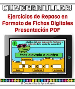 Notación y cálculo de potencias. Exponentes. Estudio de los números Matemáticas Sexto Grado Primaria Fichas Digitales 11 notacion potencias exponentes fichas digitales 2