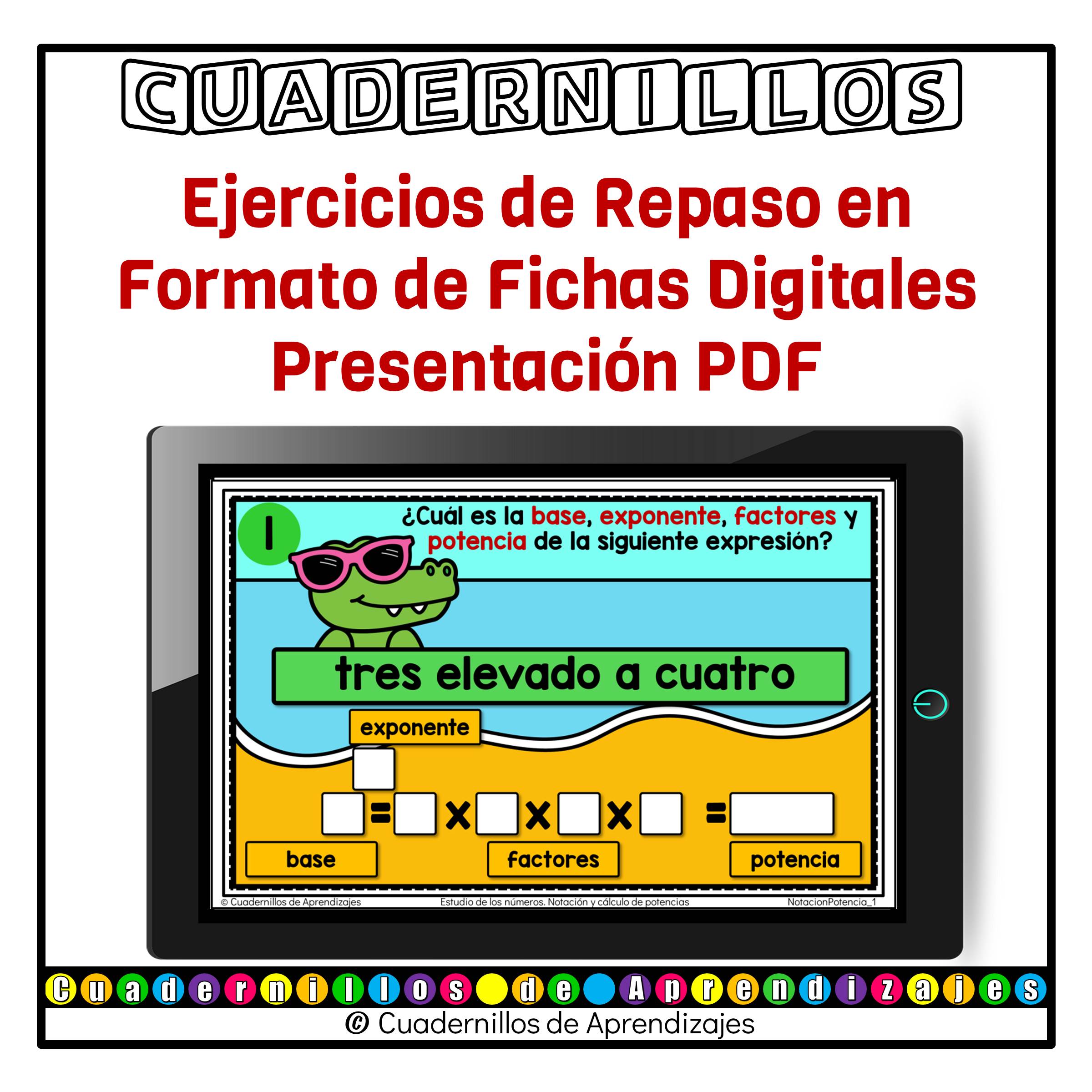 Notación y cálculo de potencias. Exponentes. Estudio de los números Matemáticas Sexto Grado Primaria Fichas Digitales 2 Notación y cálculo de potencias. Exponentes. Estudio de los números Matemáticas Sexto Grado Primaria Fichas Digitales - Image 2