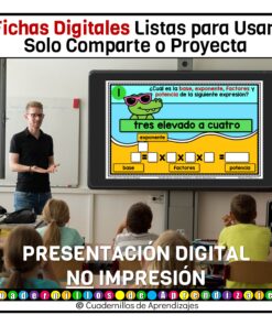 Notación y cálculo de potencias. Exponentes. Estudio de los números Matemáticas Sexto Grado Primaria Fichas Digitales 12 notacion potencias exponentes fichas digitales 3