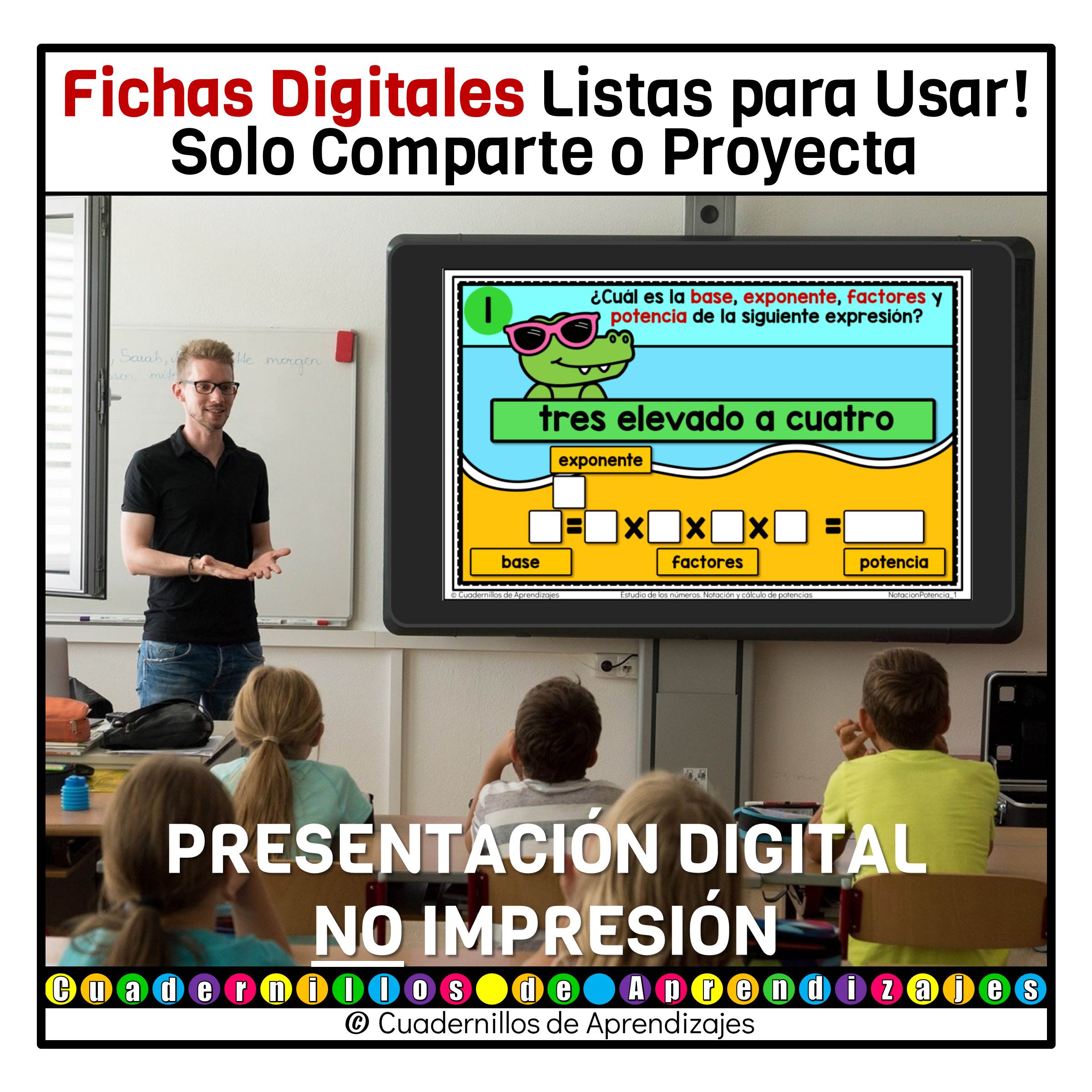 Notación y cálculo de potencias. Exponentes. Estudio de los números Matemáticas Sexto Grado Primaria Fichas Digitales 3 Notación y cálculo de potencias. Exponentes. Estudio de los números Matemáticas Sexto Grado Primaria Fichas Digitales - Image 3