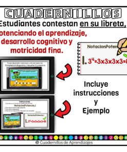 Notación y cálculo de potencias. Exponentes. Estudio de los números Matemáticas Sexto Grado Primaria Fichas Digitales 16 notacion potencias exponentes fichas digitales 7