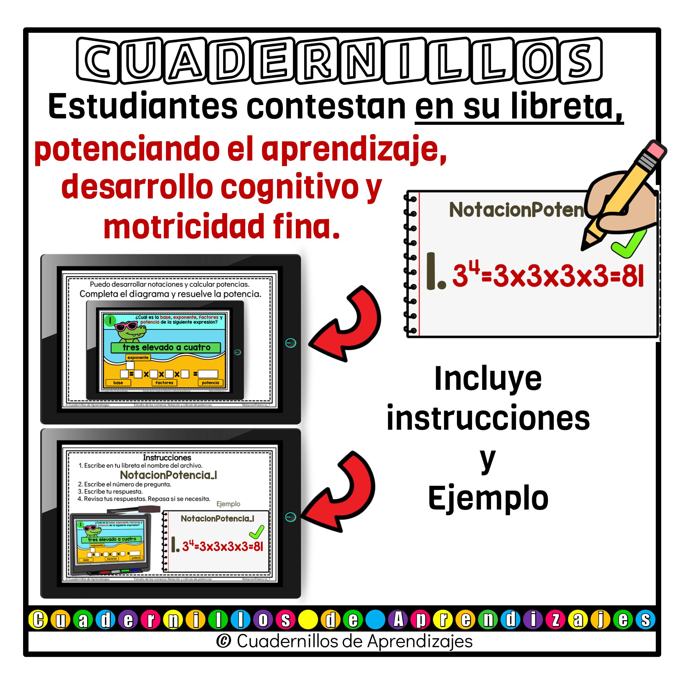 Notación y cálculo de potencias. Exponentes. Estudio de los números Matemáticas Sexto Grado Primaria Fichas Digitales 7 Notación y cálculo de potencias. Exponentes. Estudio de los números Matemáticas Sexto Grado Primaria Fichas Digitales - Image 7