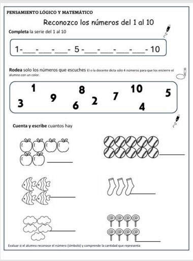 EVALUACIÓN DIAGNÓSTICA PARA PRIMER GRADO, CONOCIMIENTOS Y HABILIDADES - Image 8