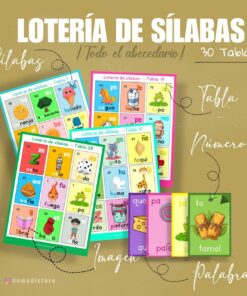 Lotería de sílabas para niños