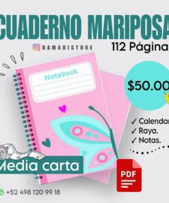 La imagen muestra un anuncio de un cuaderno titulado 