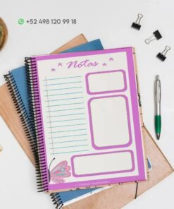 Un colorido Cuaderno de raya Mariposa PDF con la palabra 