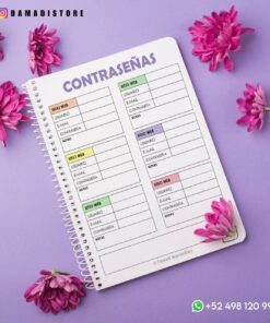 Una agenda encuadernada en espiral titulada 