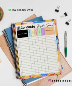 Una hoja de registro semanal de comportamiento titulada 