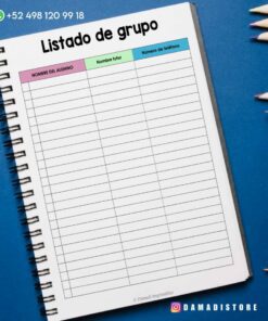 Un cuaderno de espiral está abierto en una página titulada 