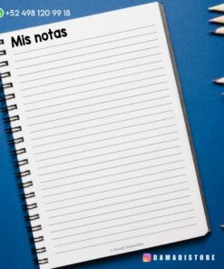 Un cuaderno de espiral con el título 