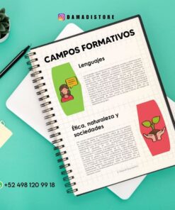 Un cuaderno de espiral abierto por las páginas tituladas 