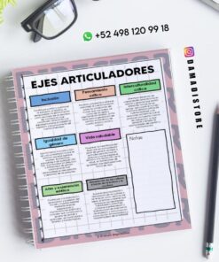 Un cuaderno de espiral muestra un gráfico titulado 