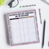 Un cuaderno de espiral con un formulario titulado 