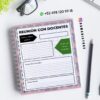 Una página de cuaderno de espiral titulada 