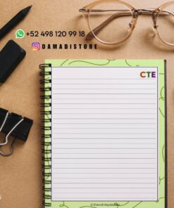 Un cuaderno de espiral con 