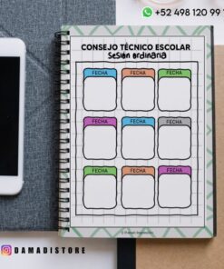 Un cuaderno de espiral abierto en una página titulada 