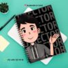 Un cuaderno con un personaje de dibujos animados.
