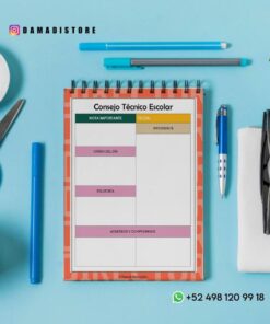 Un cuaderno de espiral con una plantilla de 