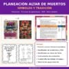 Portada de la altar de muertos preescolar NEM, Rincones de aprendizaje, Word editable