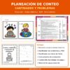 Portada de la planeación de conteo preescolar NEM, Unidad didáctica, Word editable