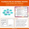 Portada de la planeación mi nombre propio preescolar NEM, Centros de interés, Word editable
