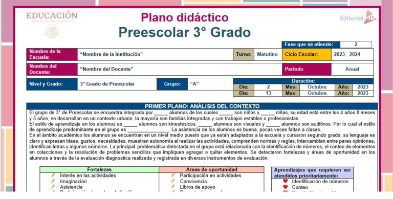 Planeaciones De Primero De Preescolar Descargar En Word Y Pdf 2024