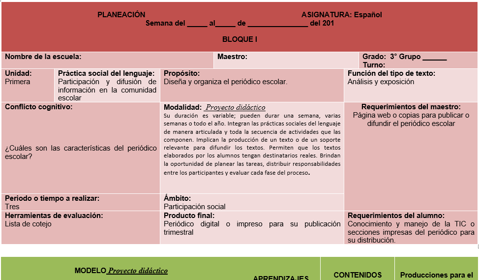 planeaciones de español secundaria tercer grado