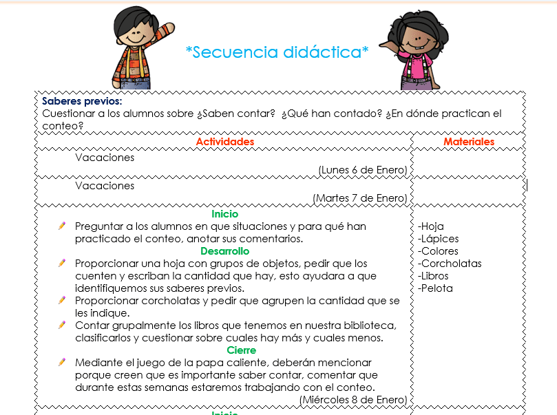 planeaciones de preescolar del mes deenero