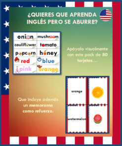 Memorama en Ingles + Minitarjetas en Ingles Ilustradas