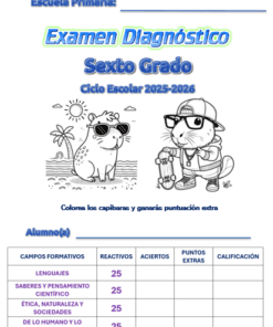 Examen Diagnóstico Sexto Grado 2025-2026