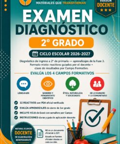 Examen Diagnóstico 2.º Grado 2026-2027 | 32 Reactivos + Excel Calificador Automático + Perfil del Alumno