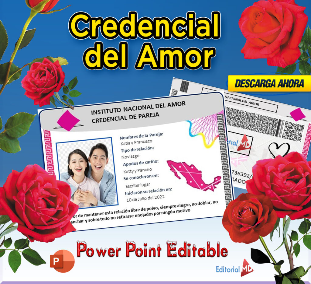 Credenciales Del Amor tipo INE / Power Point Editables Credenciales Del Amor tipo INE / Power Point Editables