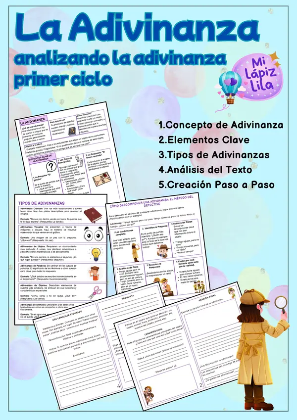 ¡Detective de Adivinanzas! Librito Interactivo para Primer Ciclo 1 ¡Detective de Adivinanzas! Librito Interactivo para Primer Ciclo