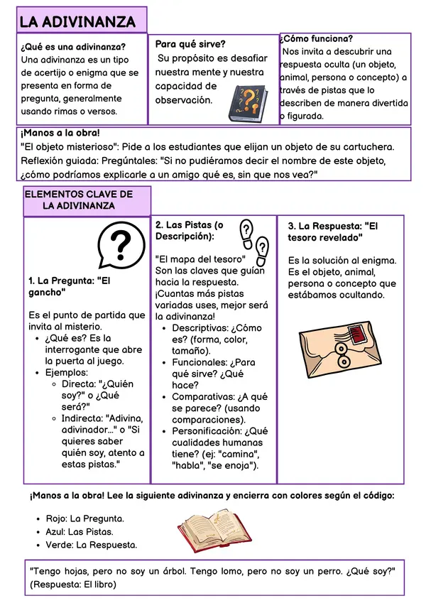 ¡Detective de Adivinanzas! Librito Interactivo para Primer Ciclo 2 ¡Detective de Adivinanzas! Librito Interactivo para Primer Ciclo - Image 2