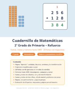 Cuadernillo de Matemáticas 2° Grado de Primaria – Refuerzo (sumas, restas, números hasta 1000)