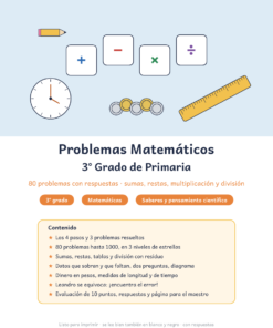 Problemas Matemáticos 3° Grado de Primaria – 80 problemas con respuestas
