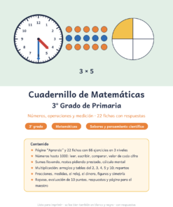 Cuadernillo de Matemáticas 3° Grado de Primaria – Ejercicios con respuestas (números, operaciones, medición)