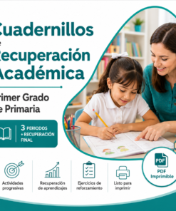 Cuadernillos de Recuperación Académica Primer Grado de Primaria 2026-2027 | Paquete Completo 3 Periodos + Recuperación Final | PDF Imprimible