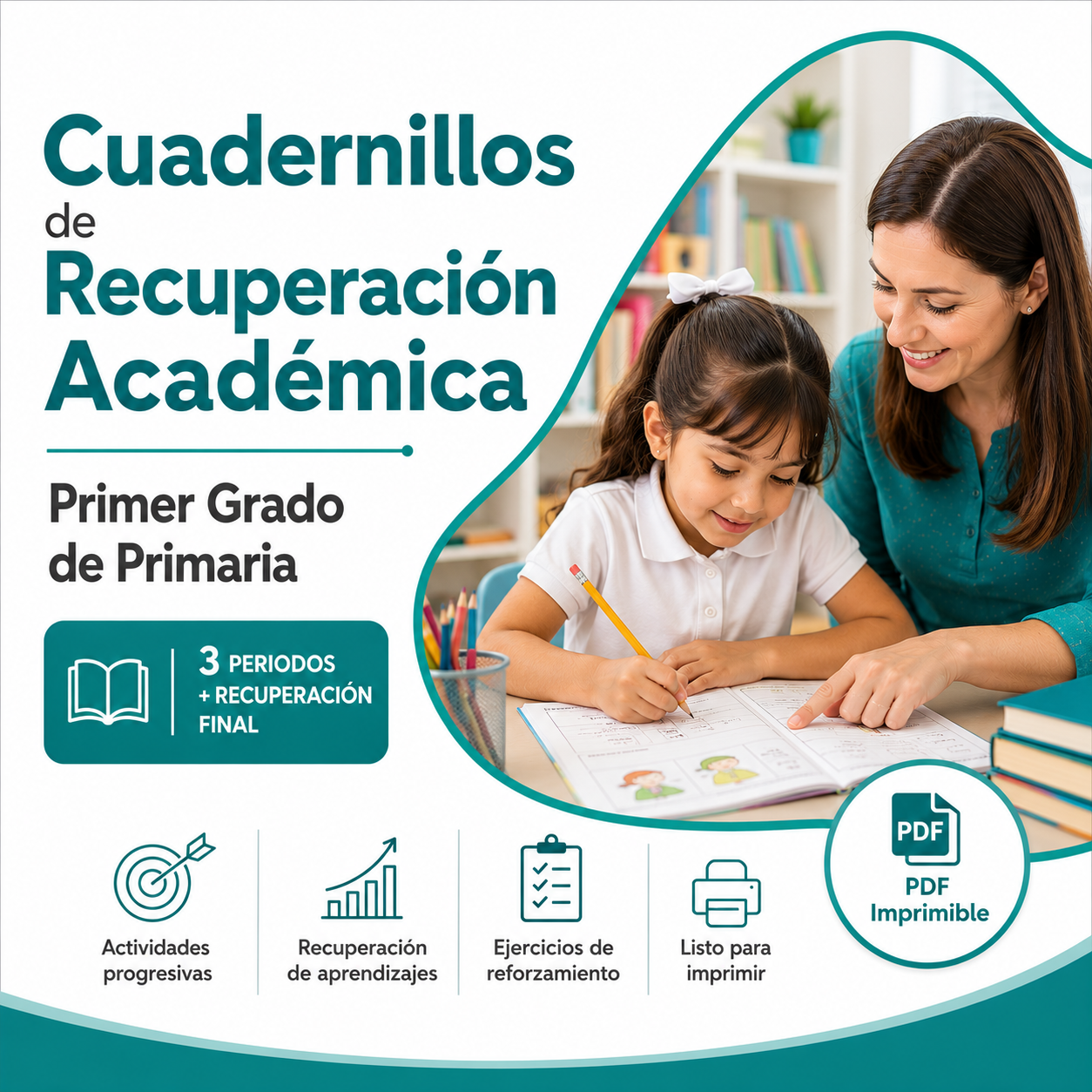 Cuadernillos de Recuperación Académica Primer Grado de Primaria 2026-2027 | Paquete Completo 3 Periodos + Recuperación Final | PDF Imprimible 1 Cuadernillos de Recuperación Académica Primer Grado de Primaria 2026-2027 | Paquete Completo 3 Periodos + Recuperación Final | PDF Imprimible
