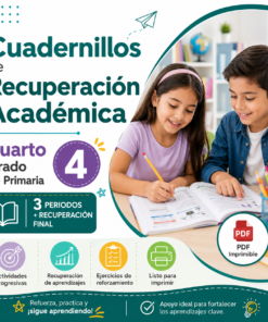 Cuadernillos de Recuperación Académica Cuarto Grado de Primaria 2026-2027 | Paquete Completo 3 Periodos + Recuperación Final | PDF Imprimible