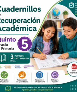Cuadernillos de Recuperación Académica Quinto Grado de Primaria 2026-2027 | Paquete Completo 3 Periodos + Recuperación Final | PDF Imprimible