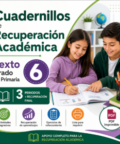 Cuadernillos de Recuperación Académica Sexto Grado de Primaria 2026-2027 | Paquete Completo 3 Periodos + Recuperación Final | PDF Imprimible